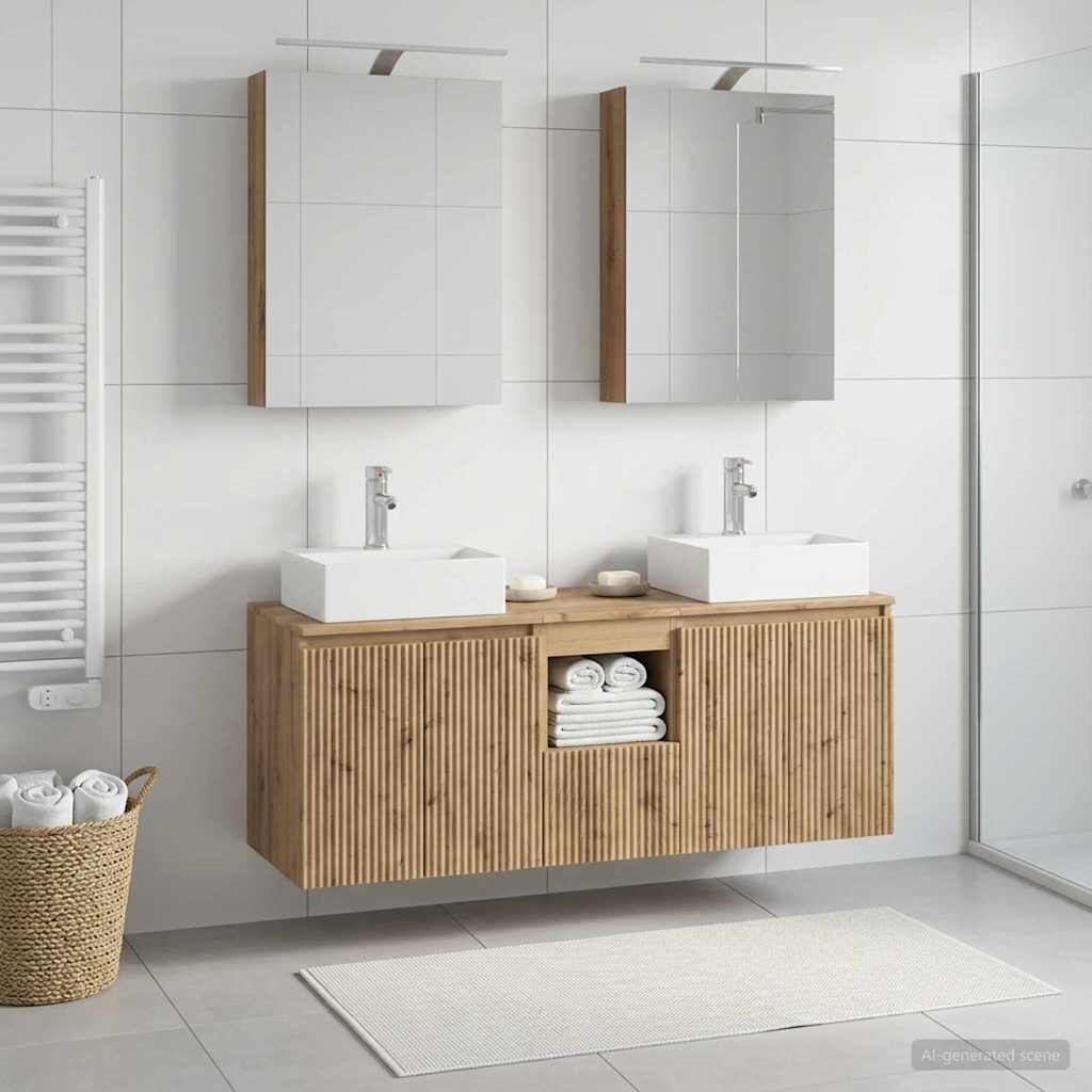 vidaXL Zestaw Szafek Łazienkowych 5 szt. Dąb artisan