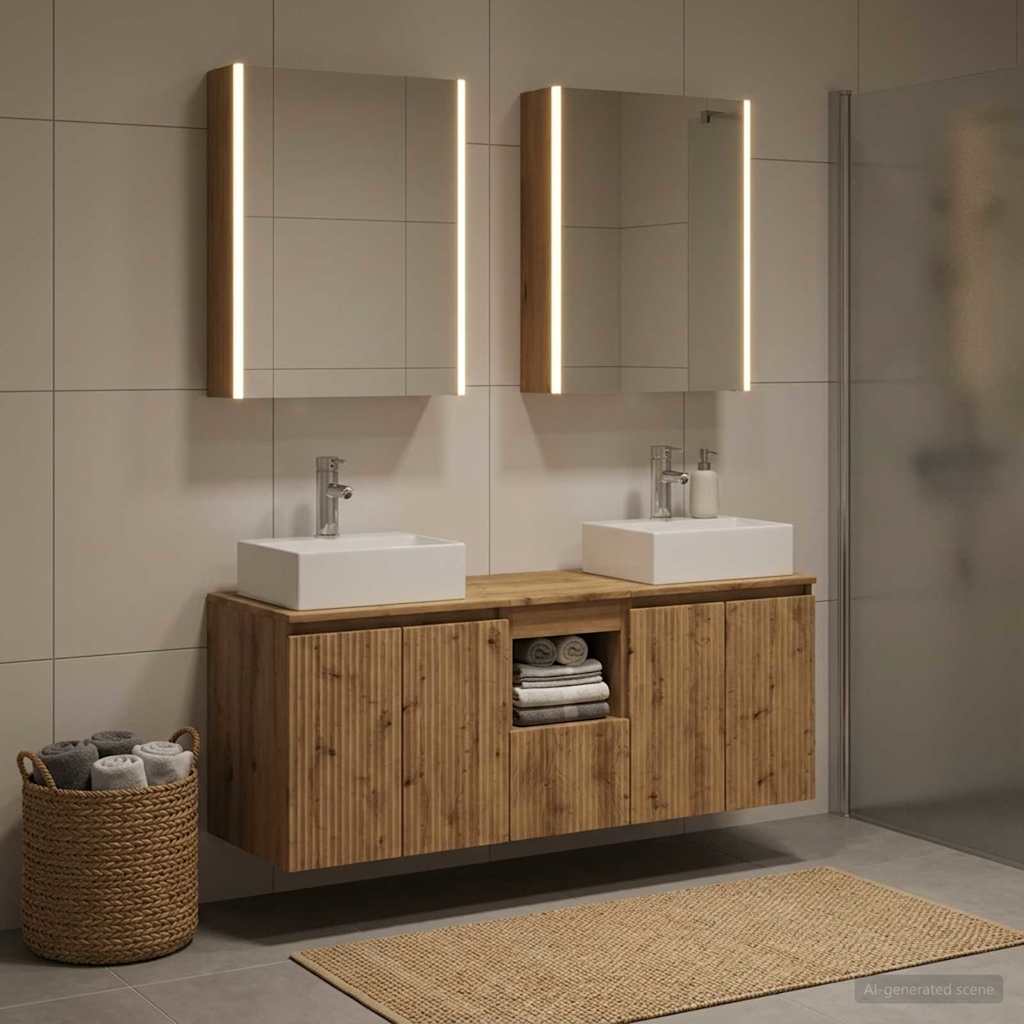 vidaXL Zestaw Szafek Łazienkowych 5 szt. Dąb artisan
