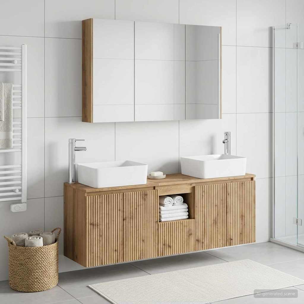 vidaXL Zestaw Szafek Łazienkowych 4 szt. Dąb artisan