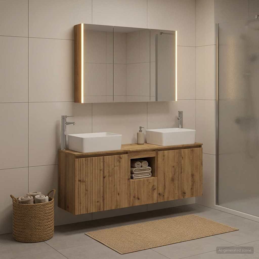 vidaXL Zestaw Szafek Łazienkowych 4 szt. Dąb artisan