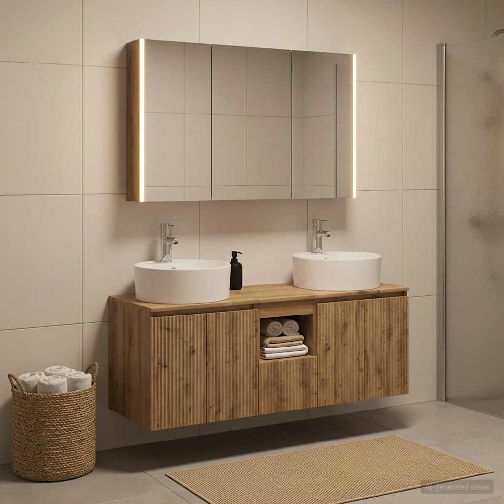 vidaXL Zestaw Szafek Łazienkowych 4 szt. Dąb artisan