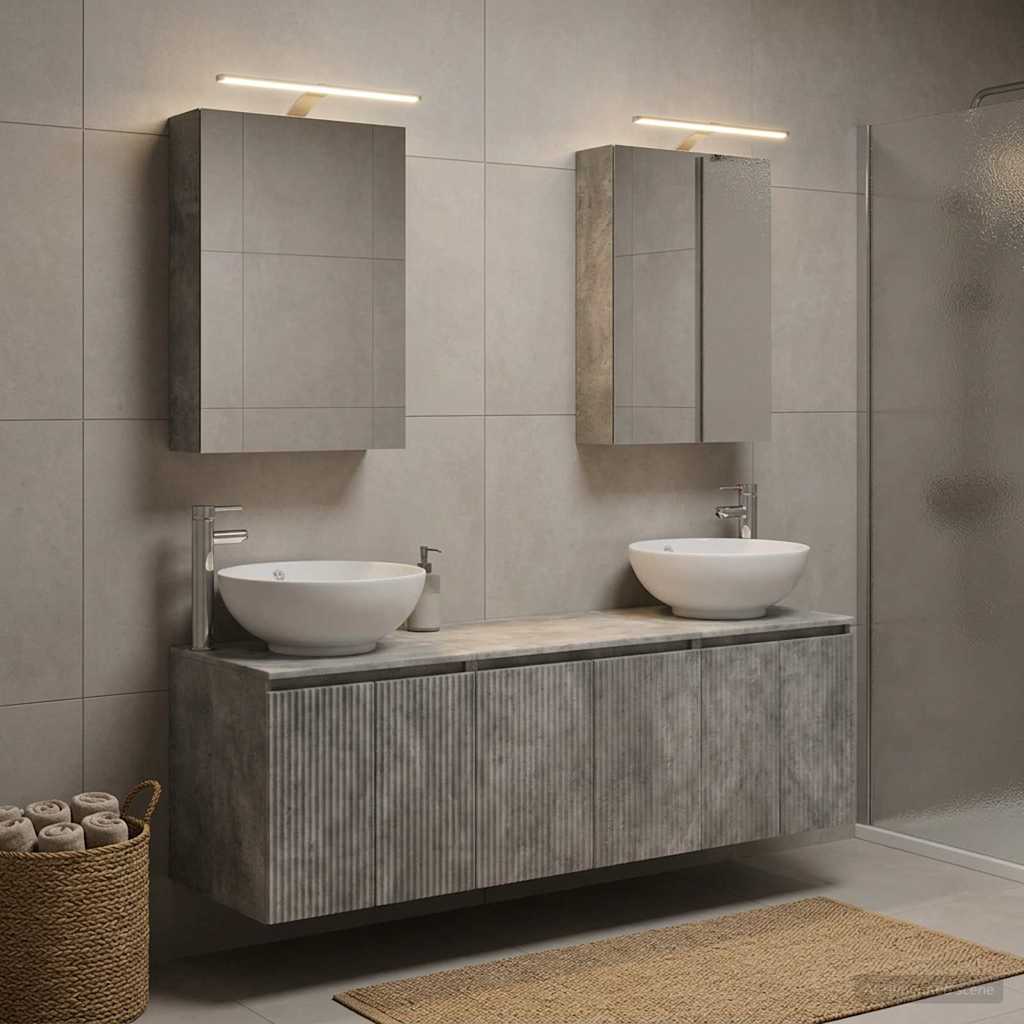 vidaXL Zestaw Szafek Łazienkowych 5 szt. Betonowy szary