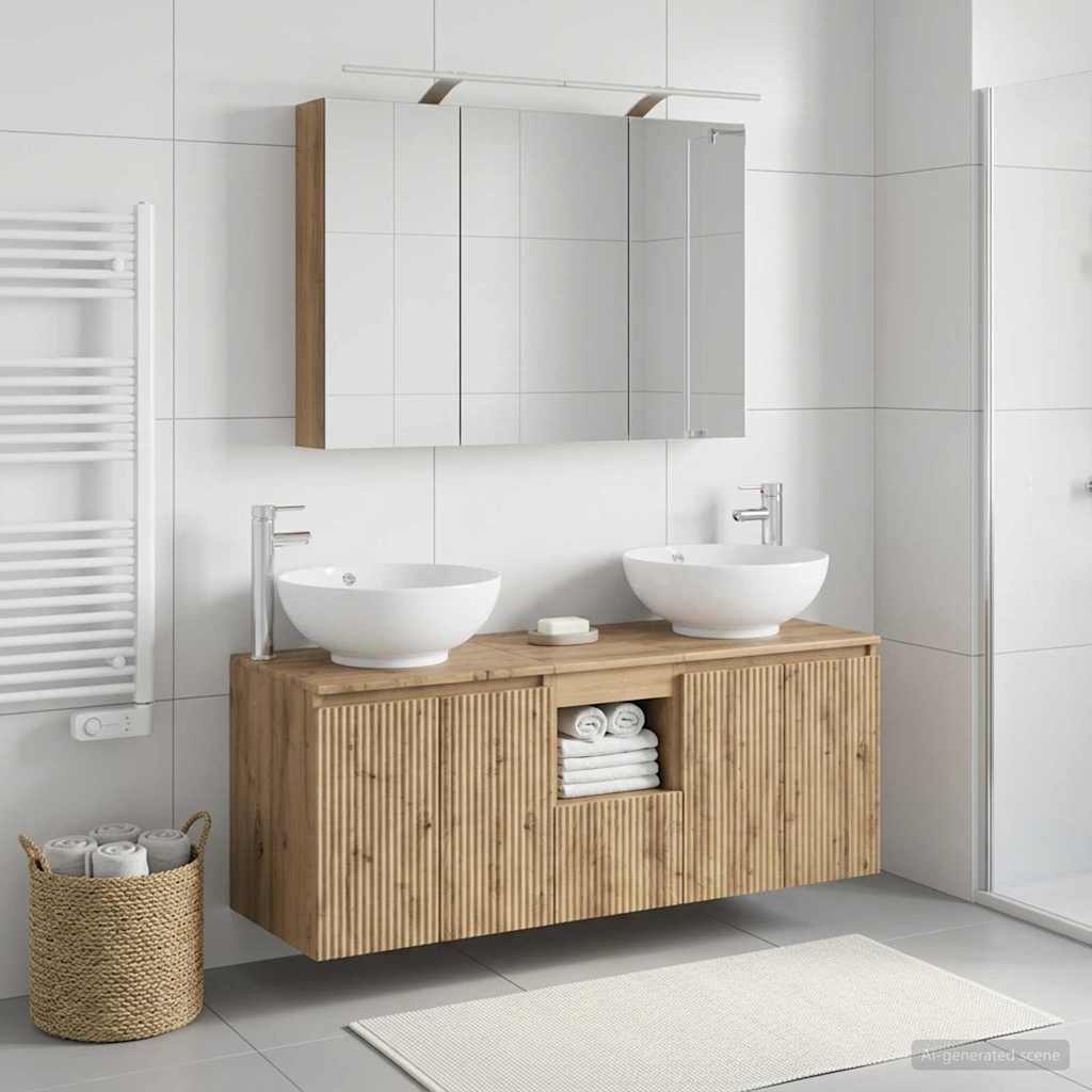 vidaXL Zestaw Szafek Łazienkowych 4 szt. Dąb artisan