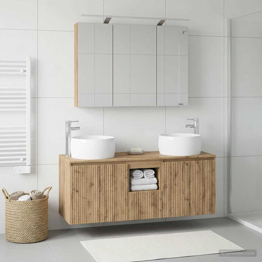 vidaXL Zestaw Szafek Łazienkowych 4 szt. Dąb artisan
