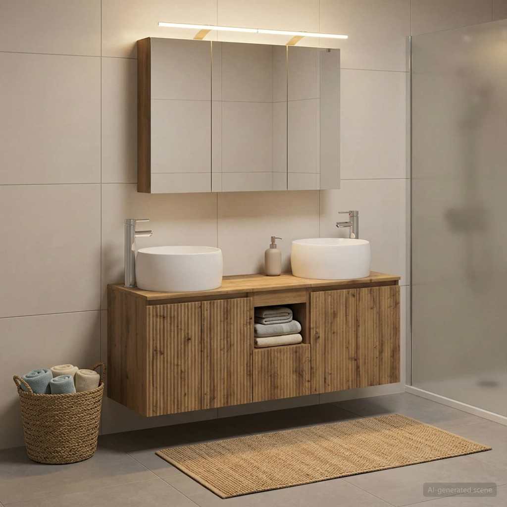 vidaXL Zestaw Szafek Łazienkowych 4 szt. Dąb artisan
