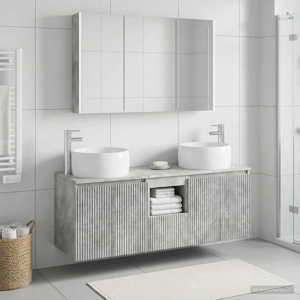 vidaXL Zestaw Szafek Łazienkowych 4 szt. Betonowy szary