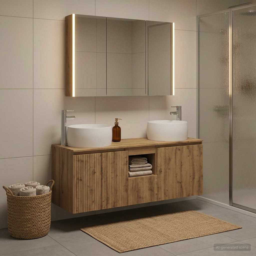 vidaXL Zestaw Szafek Łazienkowych 4 szt. Dąb artisan