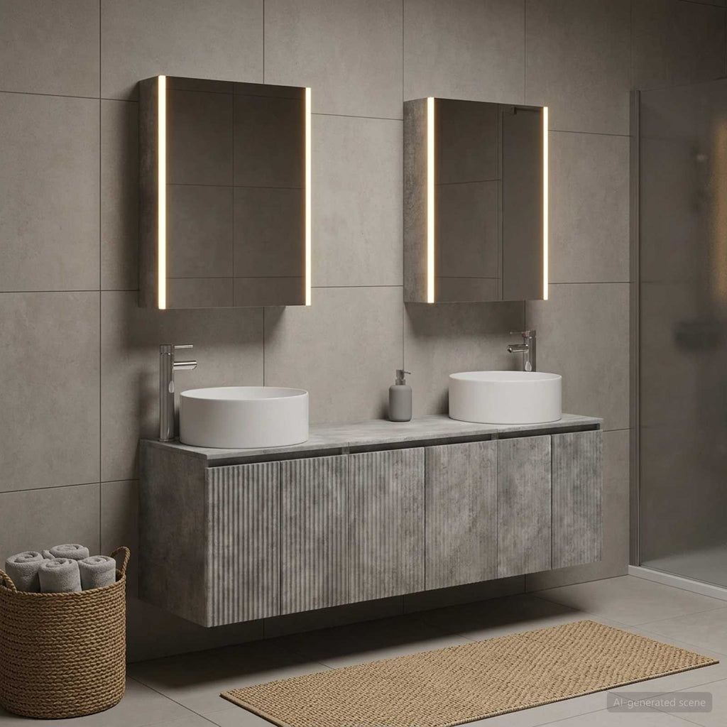 vidaXL Zestaw Szafek Łazienkowych 5 szt. Betonowy szary