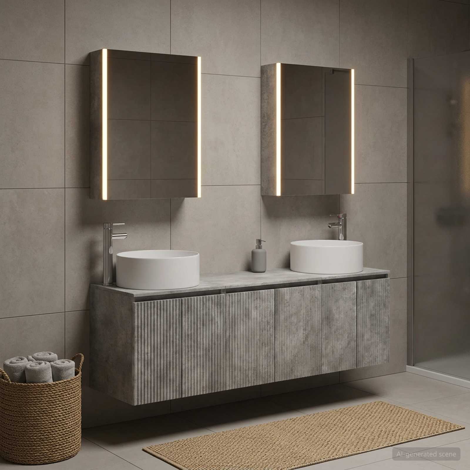 vidaXL Zestaw Szafek Łazienkowych 5 szt. Betonowy szary