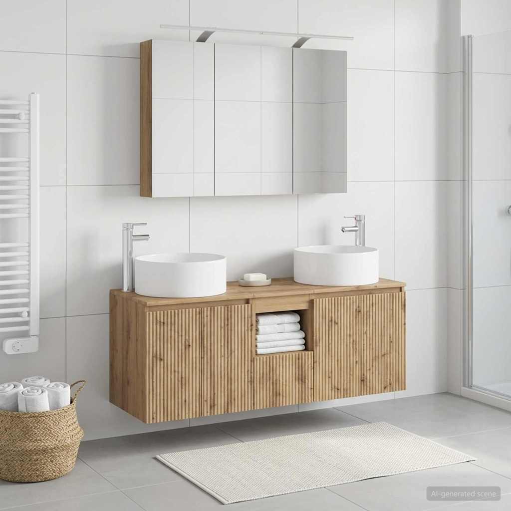 vidaXL Zestaw Szafek Łazienkowych 4 szt. Dąb artisan