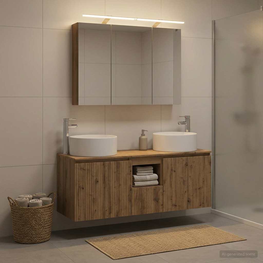 vidaXL Zestaw Szafek Łazienkowych 4 szt. Dąb artisan