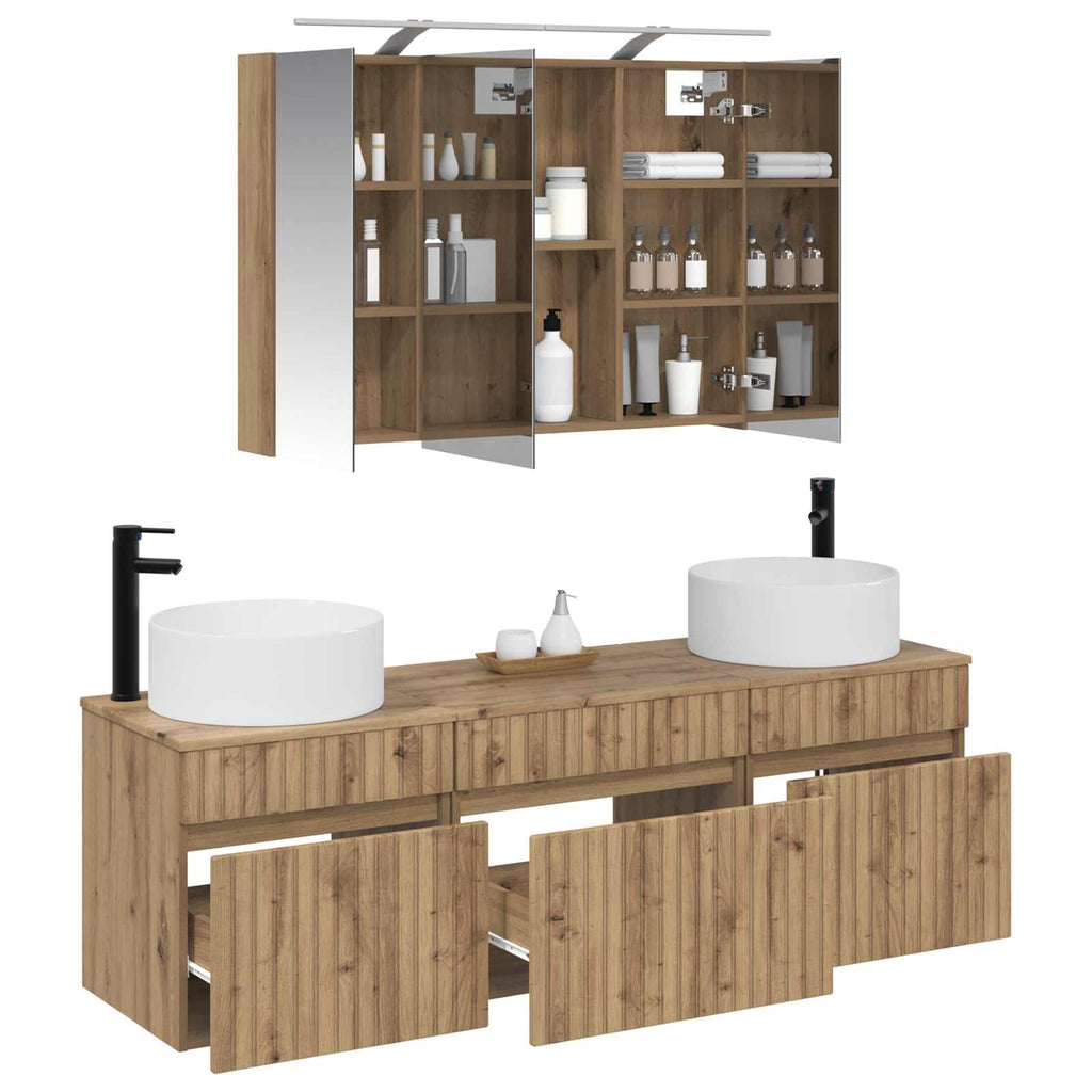 vidaXL Zestaw Szafek Łazienkowych 4 szt. Dąb artisan