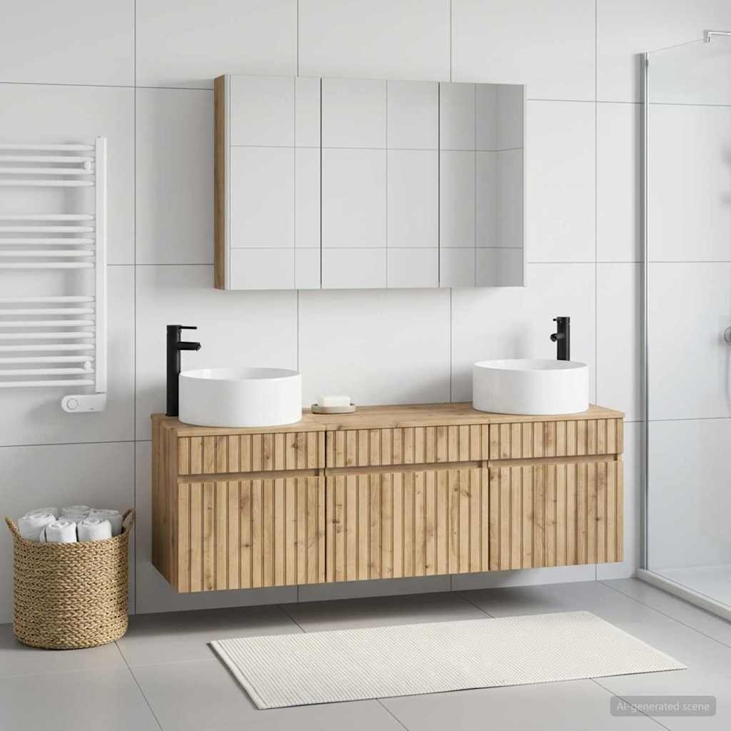 vidaXL Zestaw Szafek Łazienkowych 4 szt. Dąb artisan