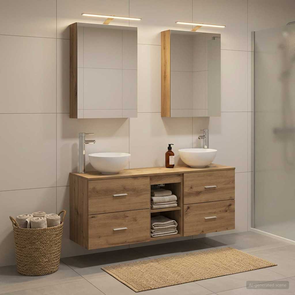 vidaXL Zestaw Szafek Łazienkowych 5 szt. Dąb artisan