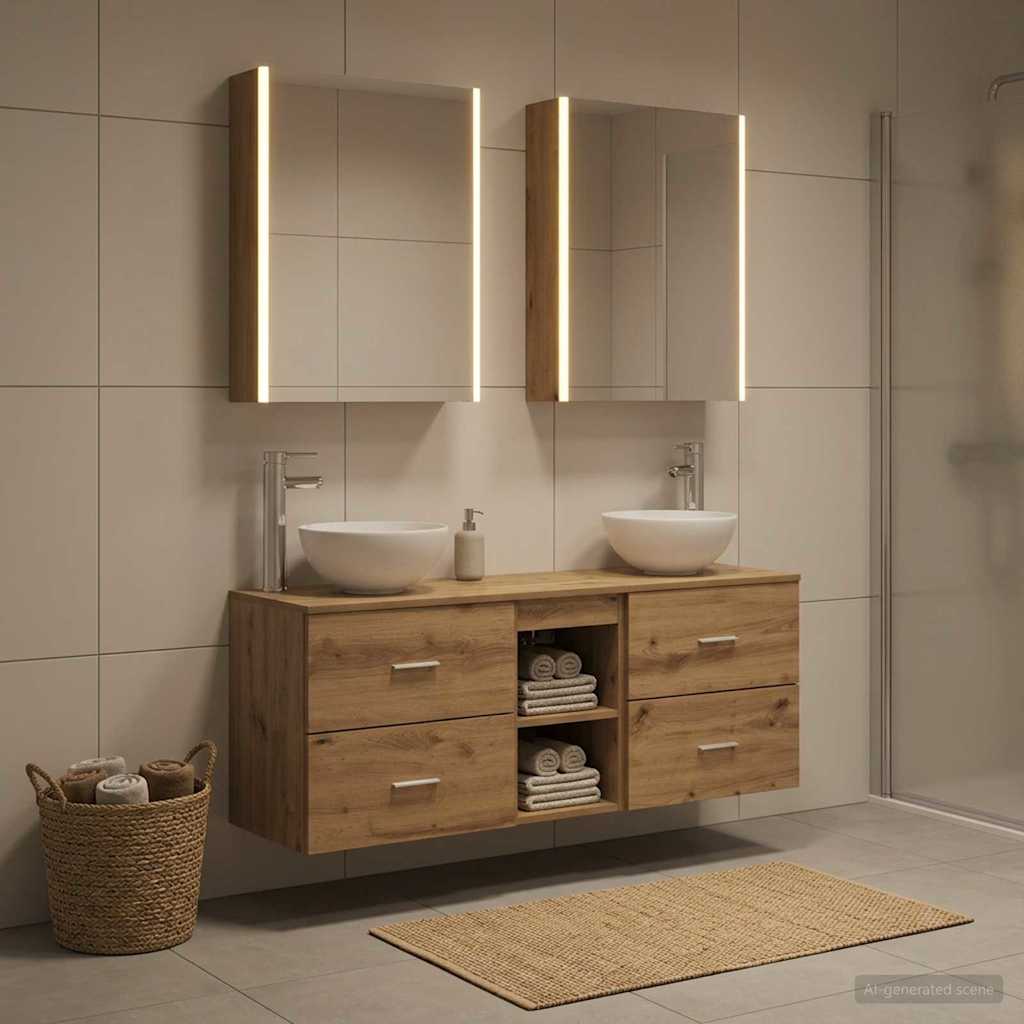 vidaXL Zestaw Szafek Łazienkowych 5 szt. Dąb artisan