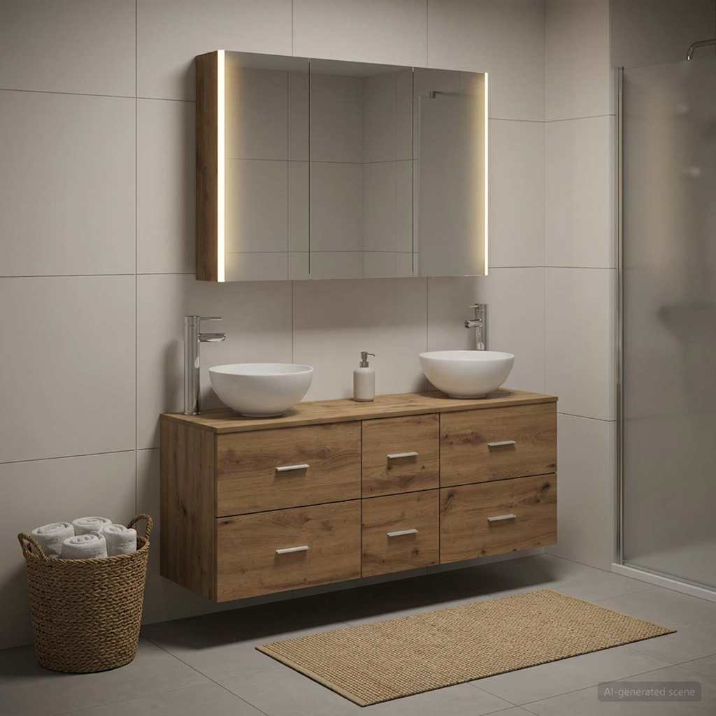 vidaXL Zestaw mebli łazienkowych 4 szt. Dąb artisan