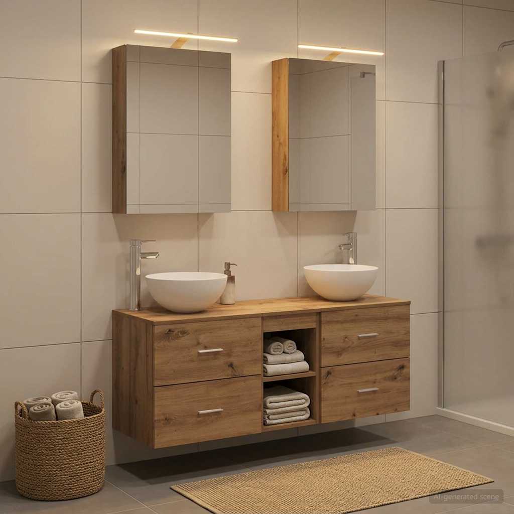 vidaXL Zestaw mebli łazienkowych 5 szt. Dąb artisan