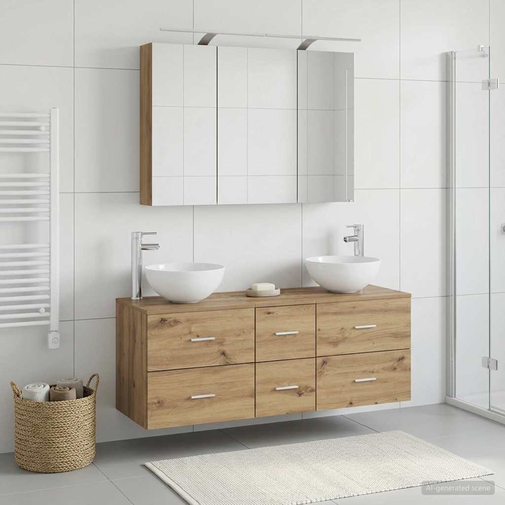 vidaXL Zestaw mebli łazienkowych 4 szt. Dąb artisan