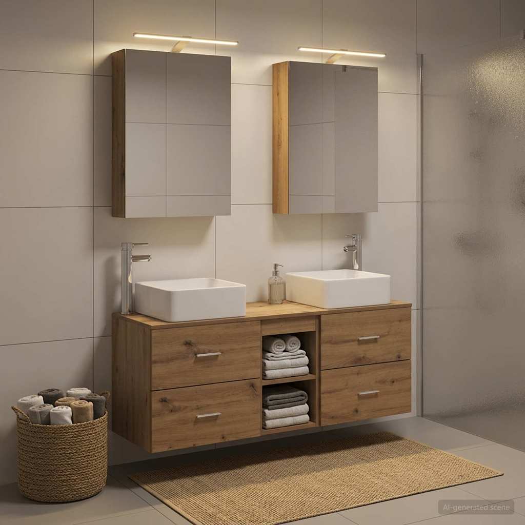 vidaXL Zestaw mebli łazienkowych 5 szt. Dąb artisan