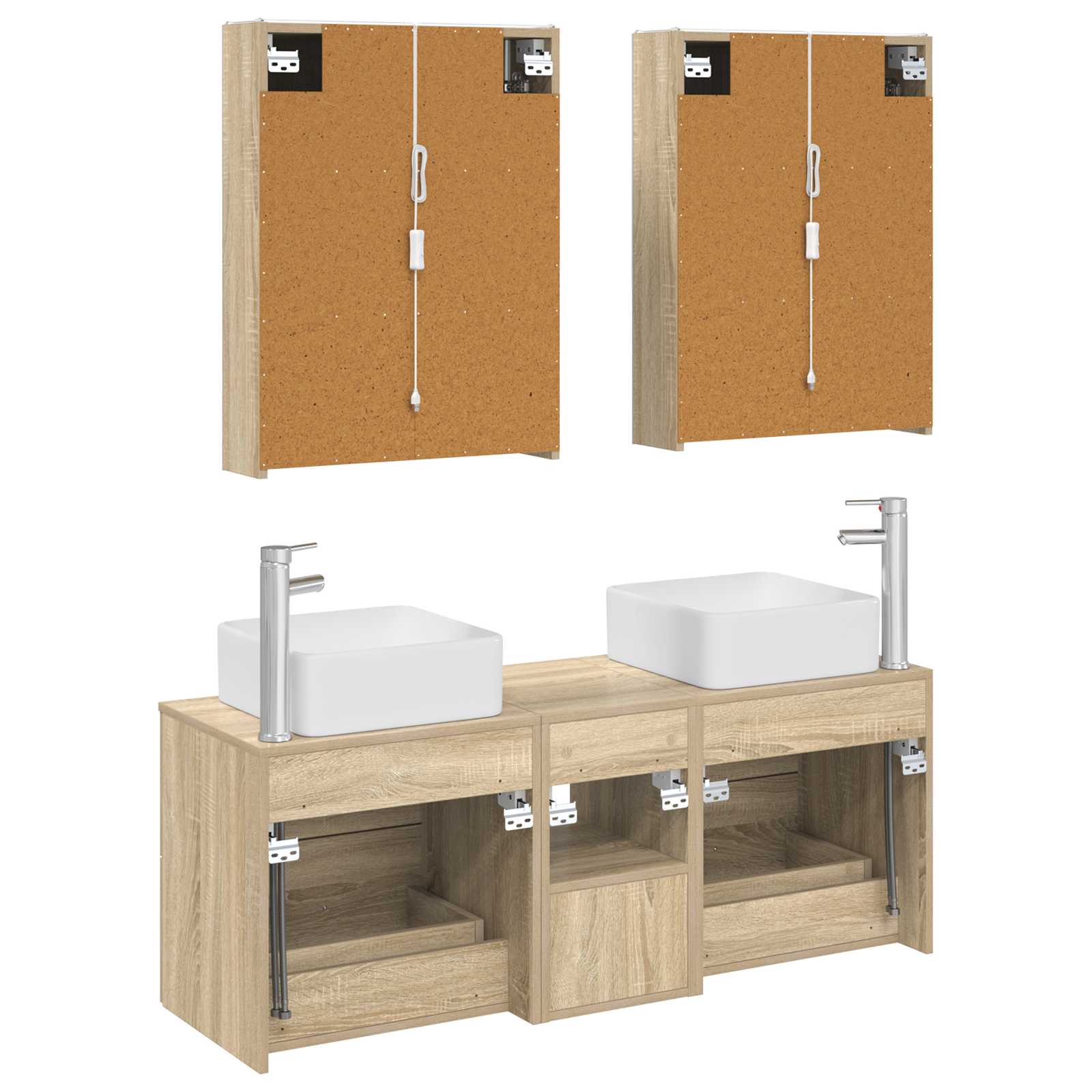 vidaXL Zestaw mebli łazienkowych 5 pcs dąb Sonoma