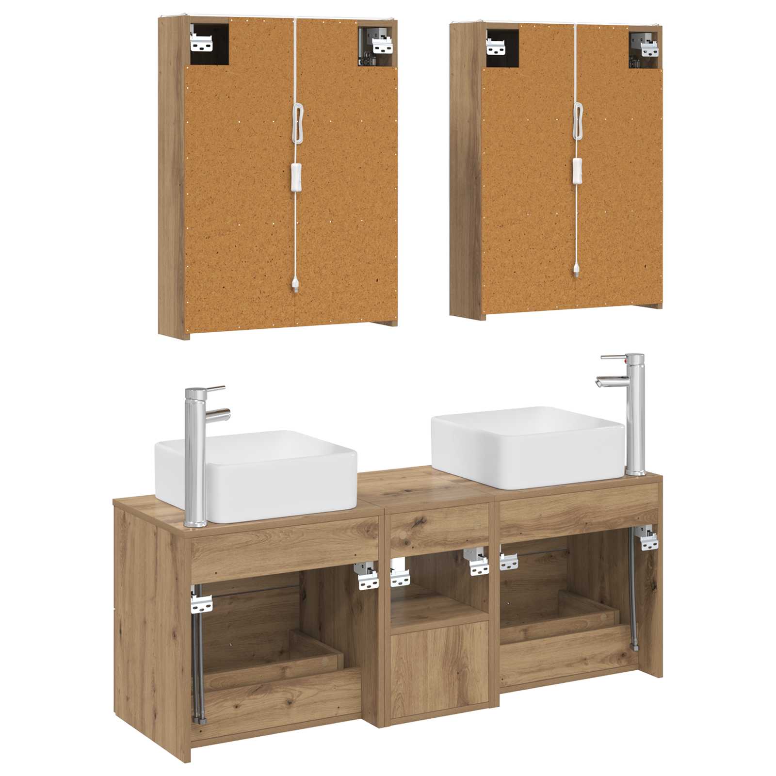 vidaXL Zestaw mebli łazienkowych 5 pcs Dąb artisan