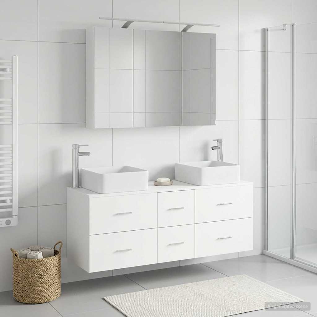vidaXL Zestaw mebli łazienkowych 4 pcs Biały