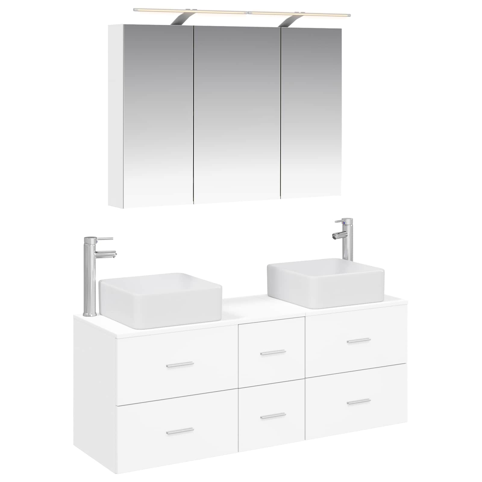 vidaXL Zestaw mebli łazienkowych 4 pcs Biały