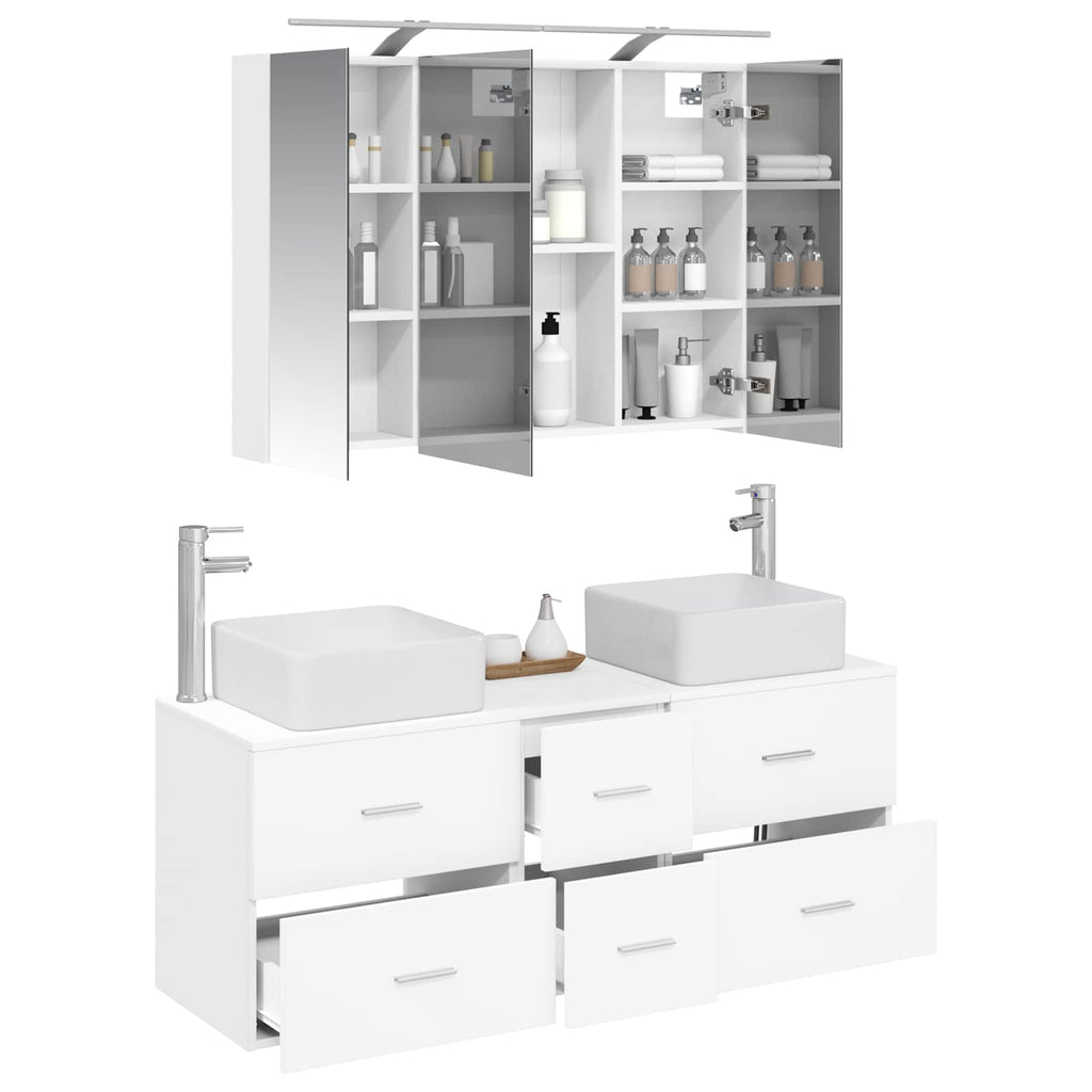 vidaXL Zestaw mebli łazienkowych 4 pcs Biały