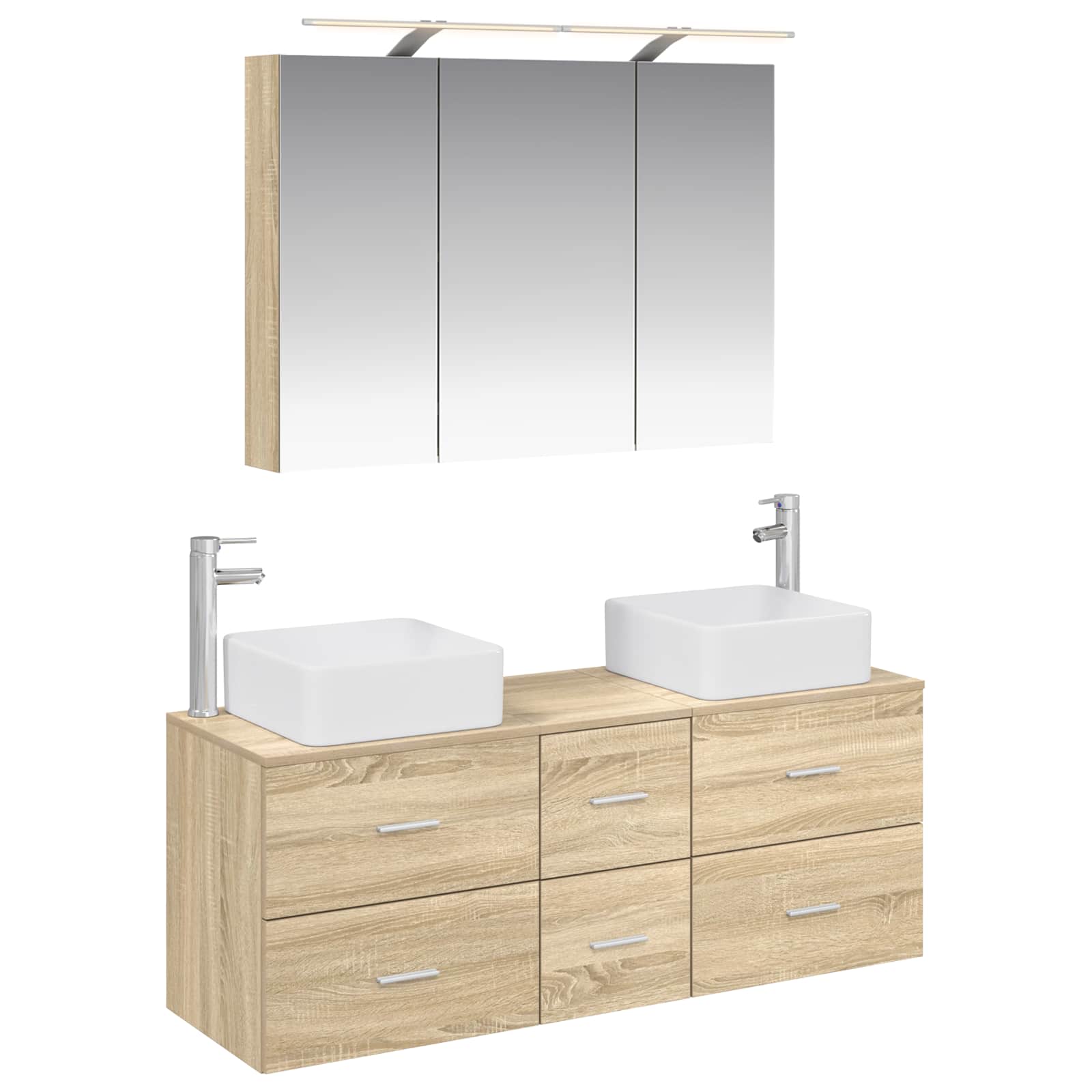 vidaXL Zestaw mebli łazienkowych 4 pcs dąb Sonoma