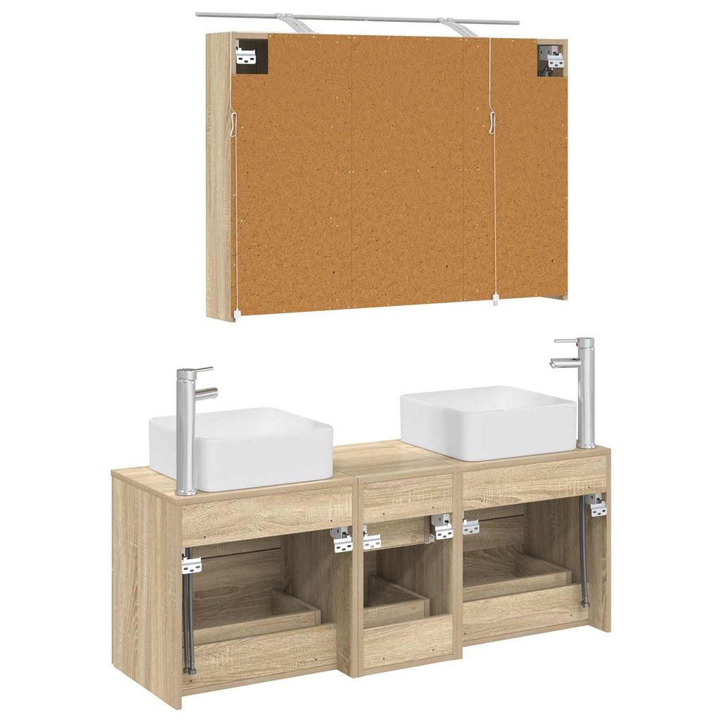 vidaXL Zestaw mebli łazienkowych 4 pcs dąb Sonoma