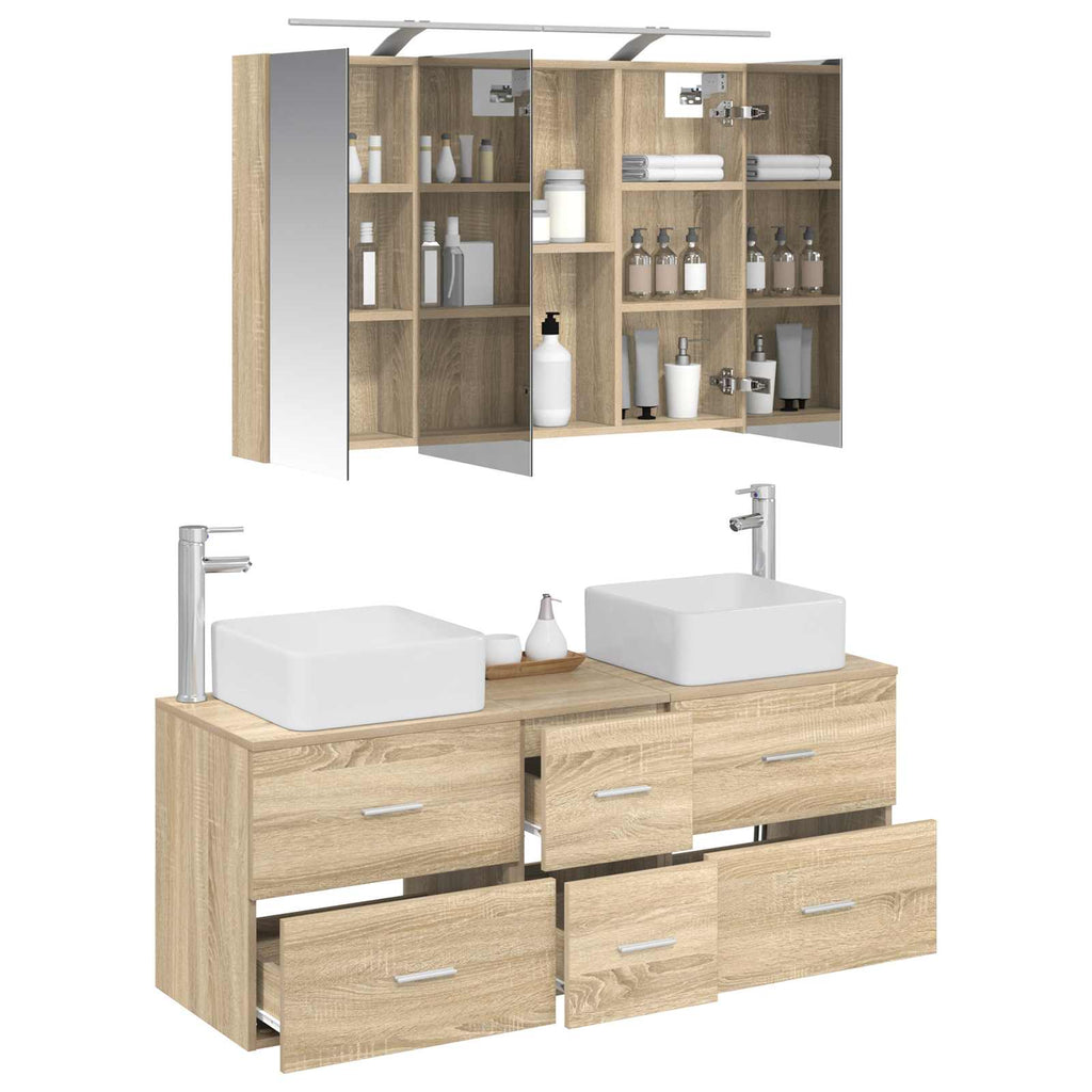 vidaXL Zestaw mebli łazienkowych 4 pcs dąb Sonoma