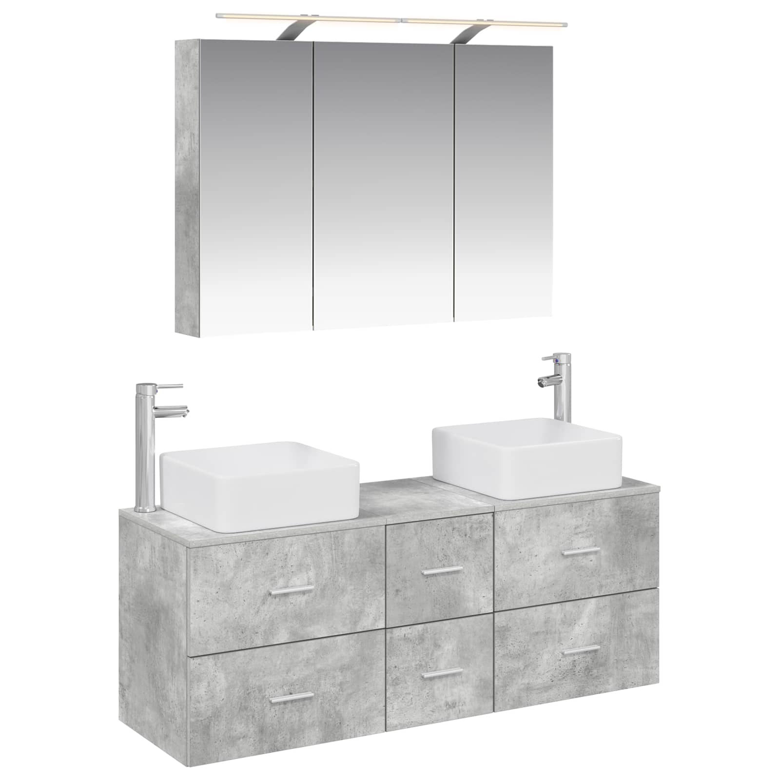 vidaXL Zestaw mebli łazienkowych 4 pcs Betonowy szary