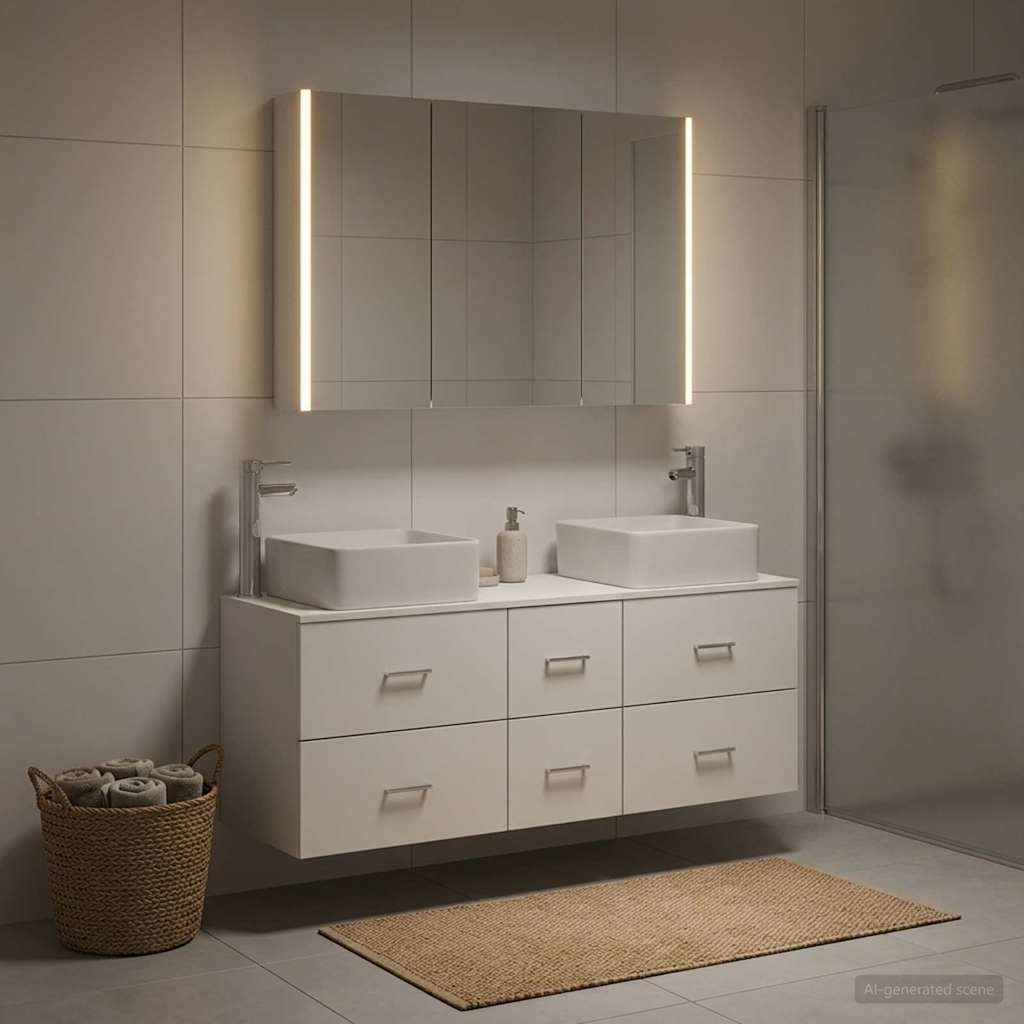 vidaXL Zestaw mebli łazienkowych 4 pcs Biały
