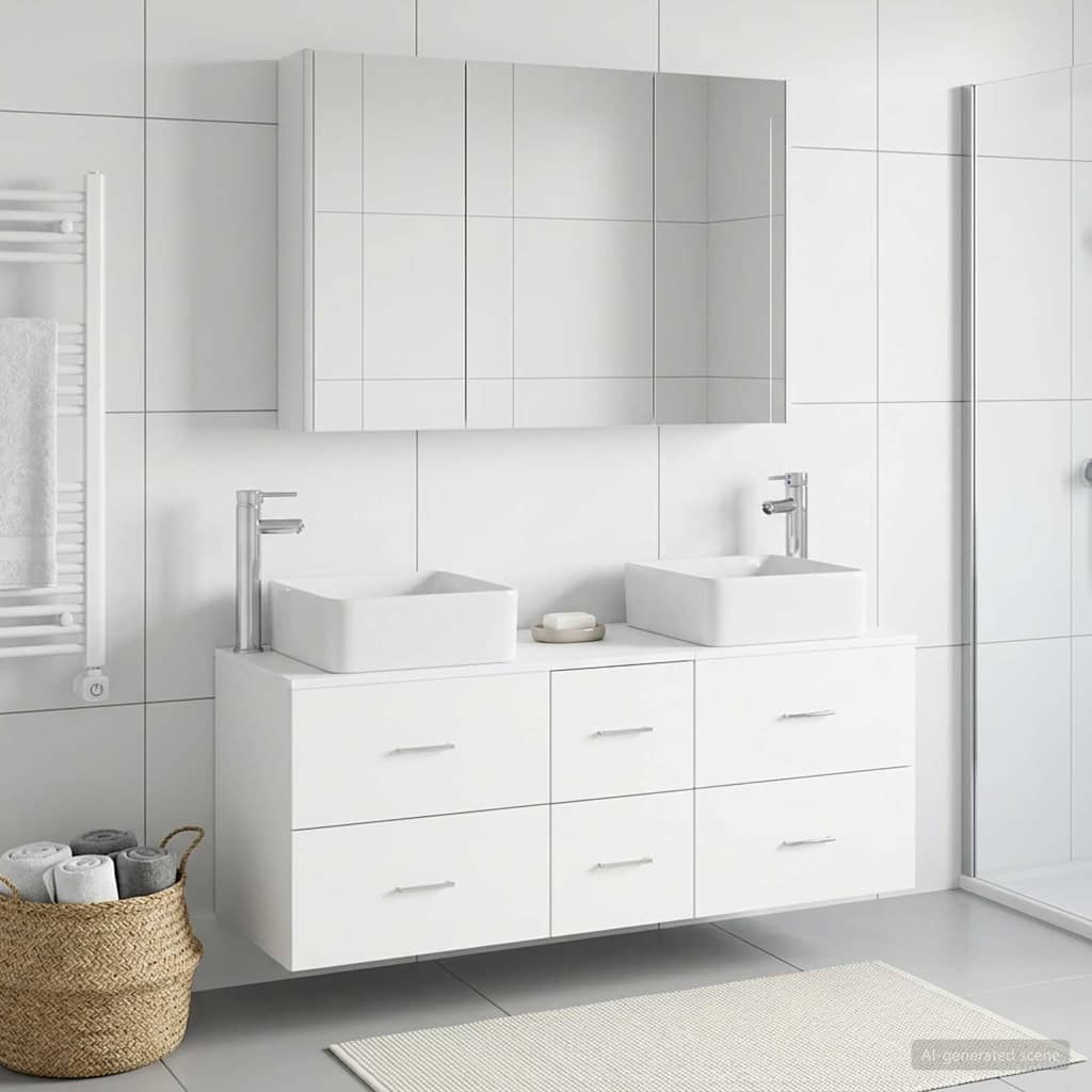 vidaXL Zestaw mebli łazienkowych 4 pcs Biały