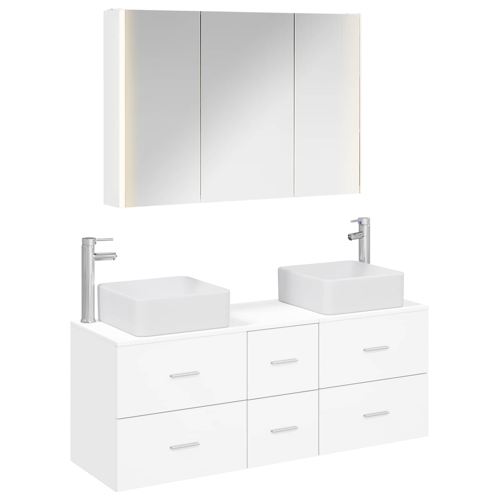 vidaXL Zestaw mebli łazienkowych 4 pcs Biały