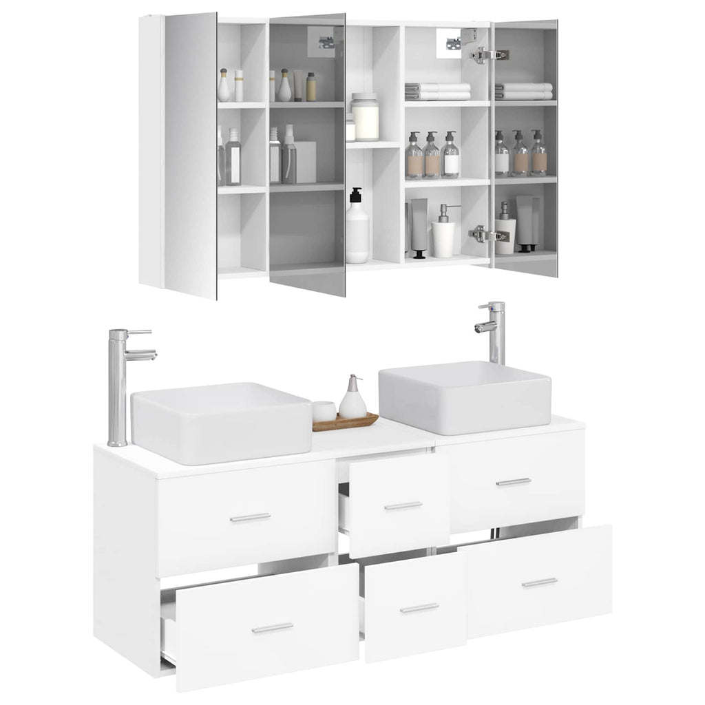 vidaXL Zestaw mebli łazienkowych 4 pcs Biały