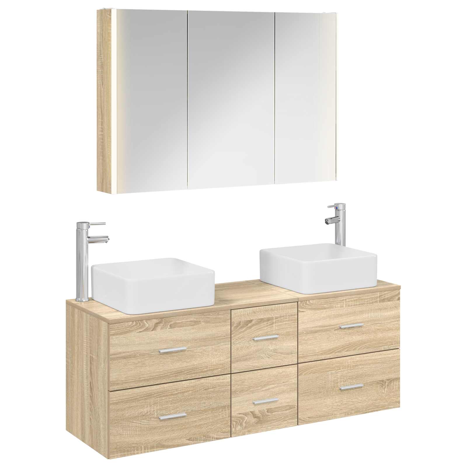 vidaXL Zestaw mebli łazienkowych 4 pcs dąb Sonoma