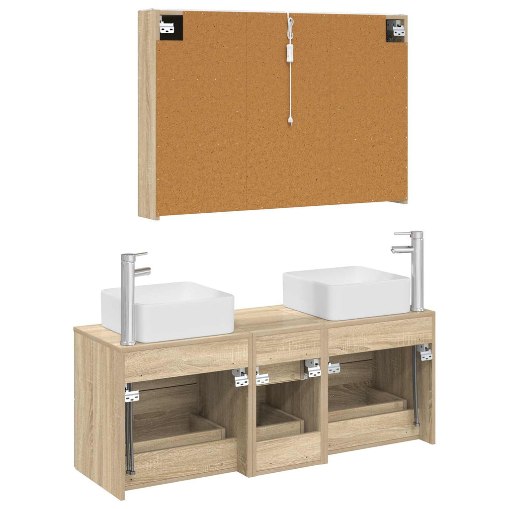 vidaXL Zestaw mebli łazienkowych 4 pcs dąb Sonoma