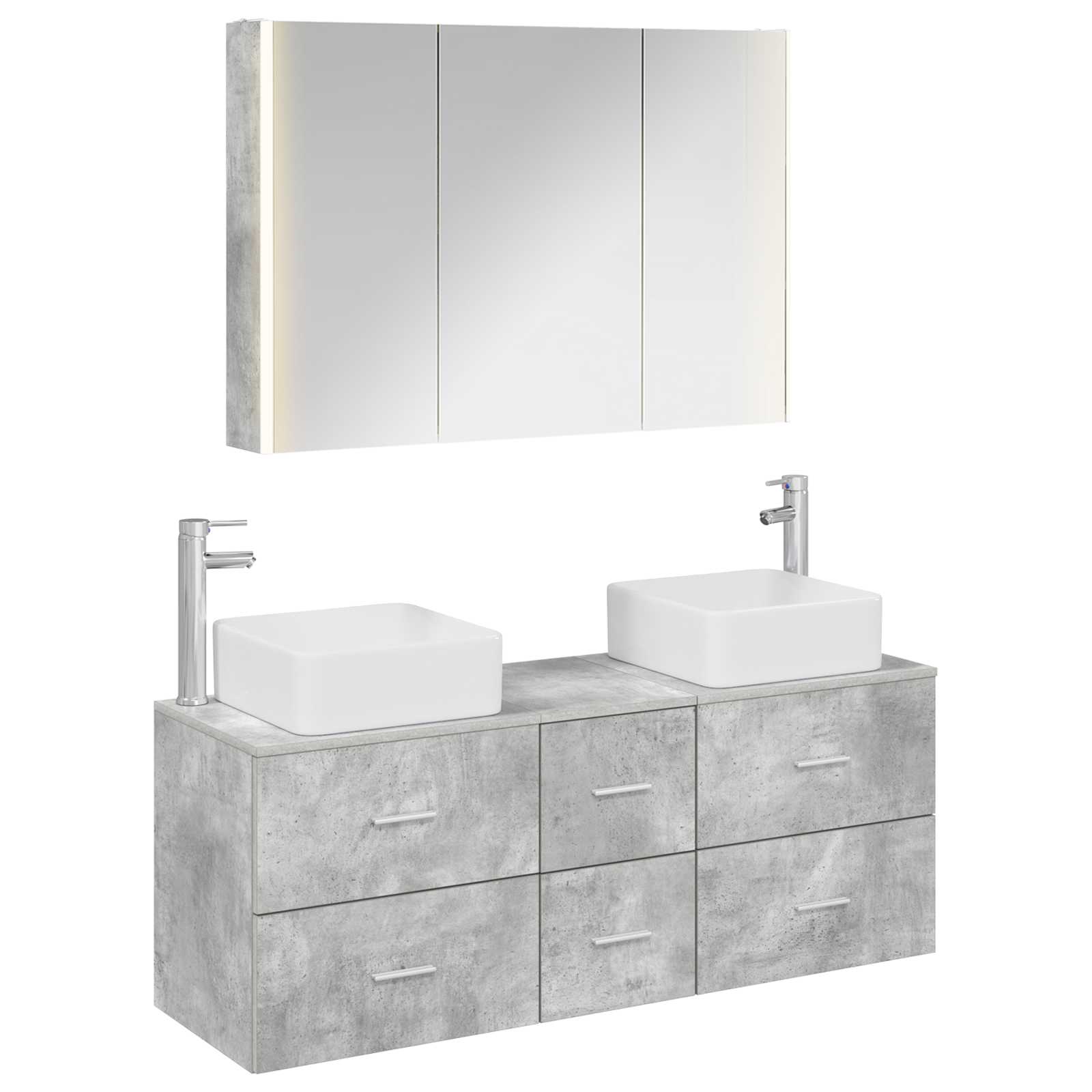 vidaXL Zestaw mebli łazienkowych 4 pcs Betonowy szary