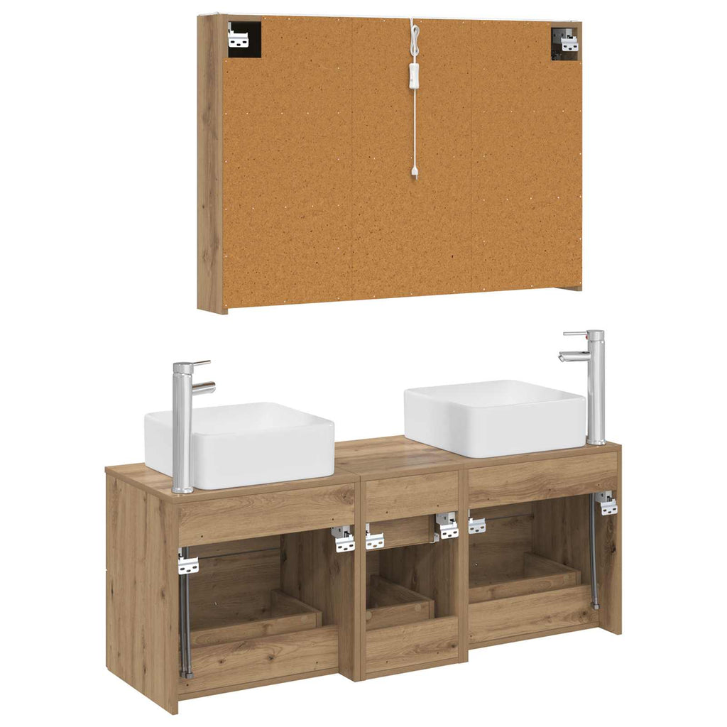 vidaXL Zestaw mebli łazienkowych 4 pcs Dąb artisan