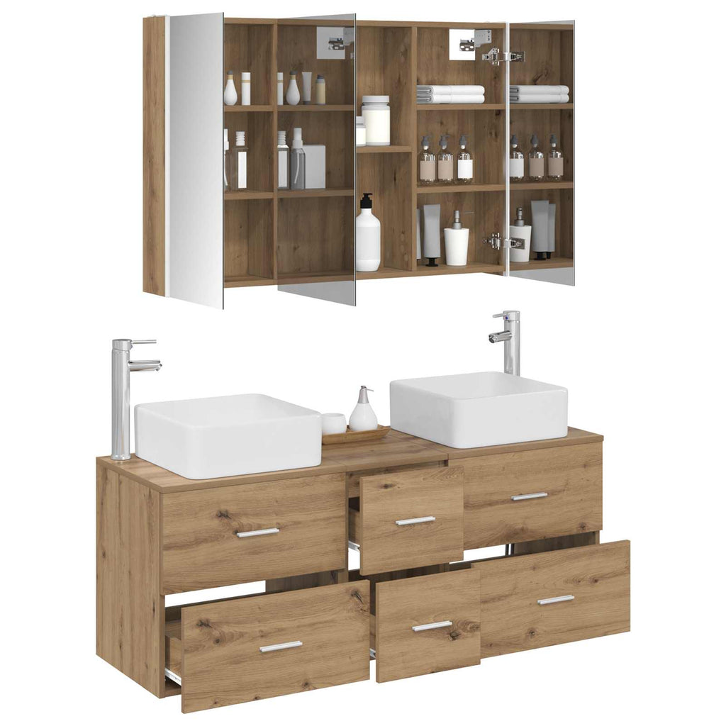 vidaXL Zestaw mebli łazienkowych 4 pcs Dąb artisan