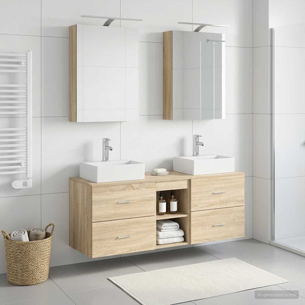 vidaXL Zestaw mebli łazienkowych 5 pcs dąb Sonoma