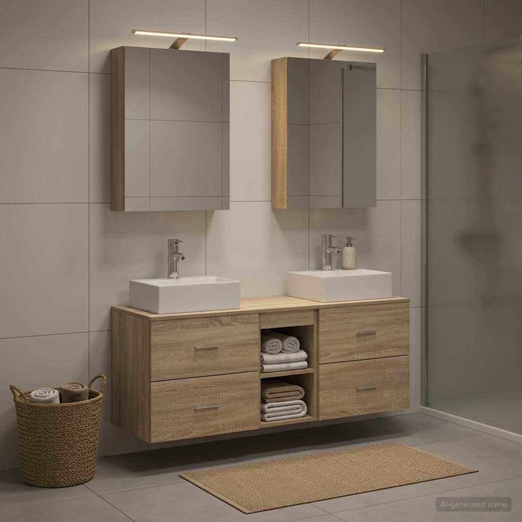 vidaXL Zestaw mebli łazienkowych 5 pcs dąb Sonoma