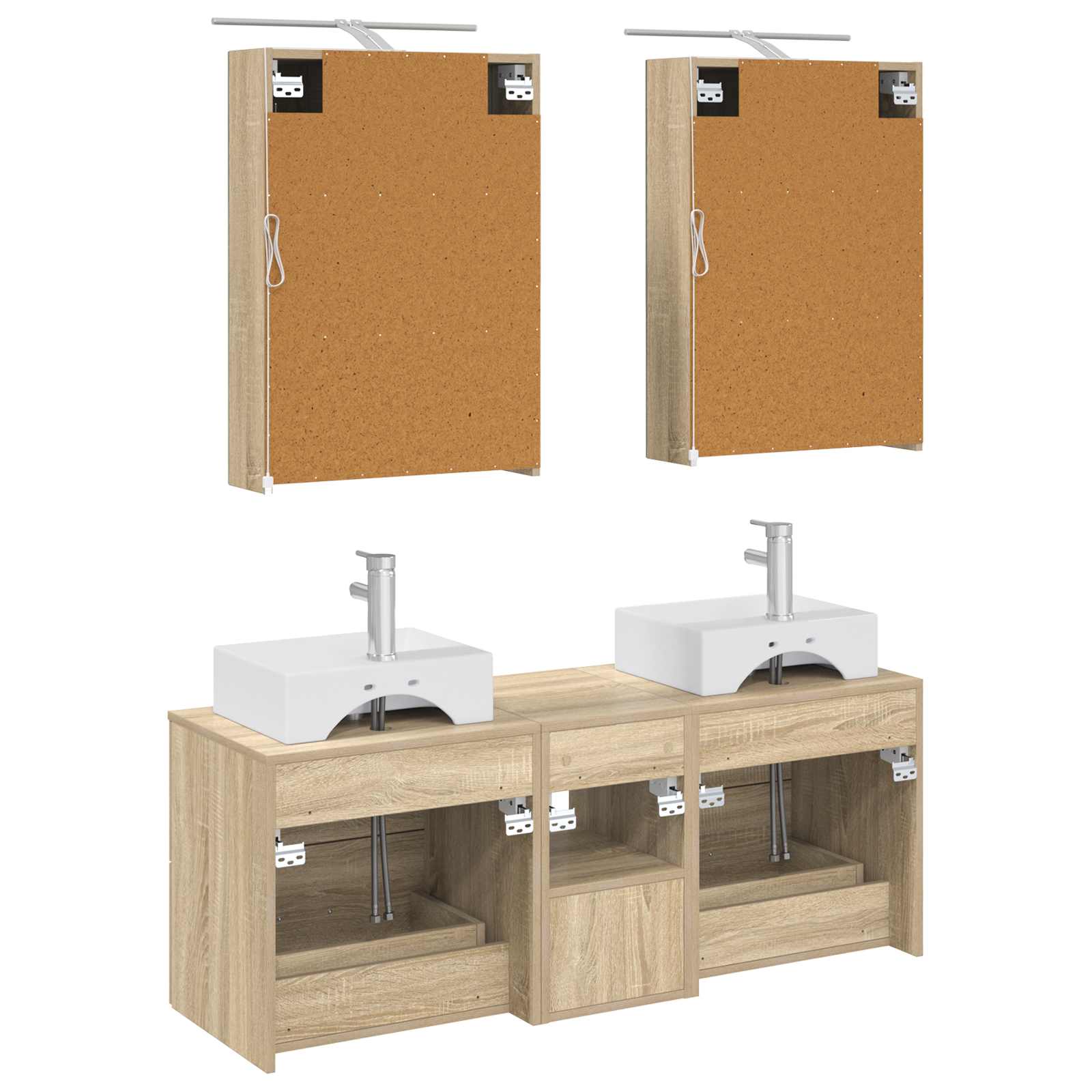 vidaXL Zestaw mebli łazienkowych 5 pcs dąb Sonoma