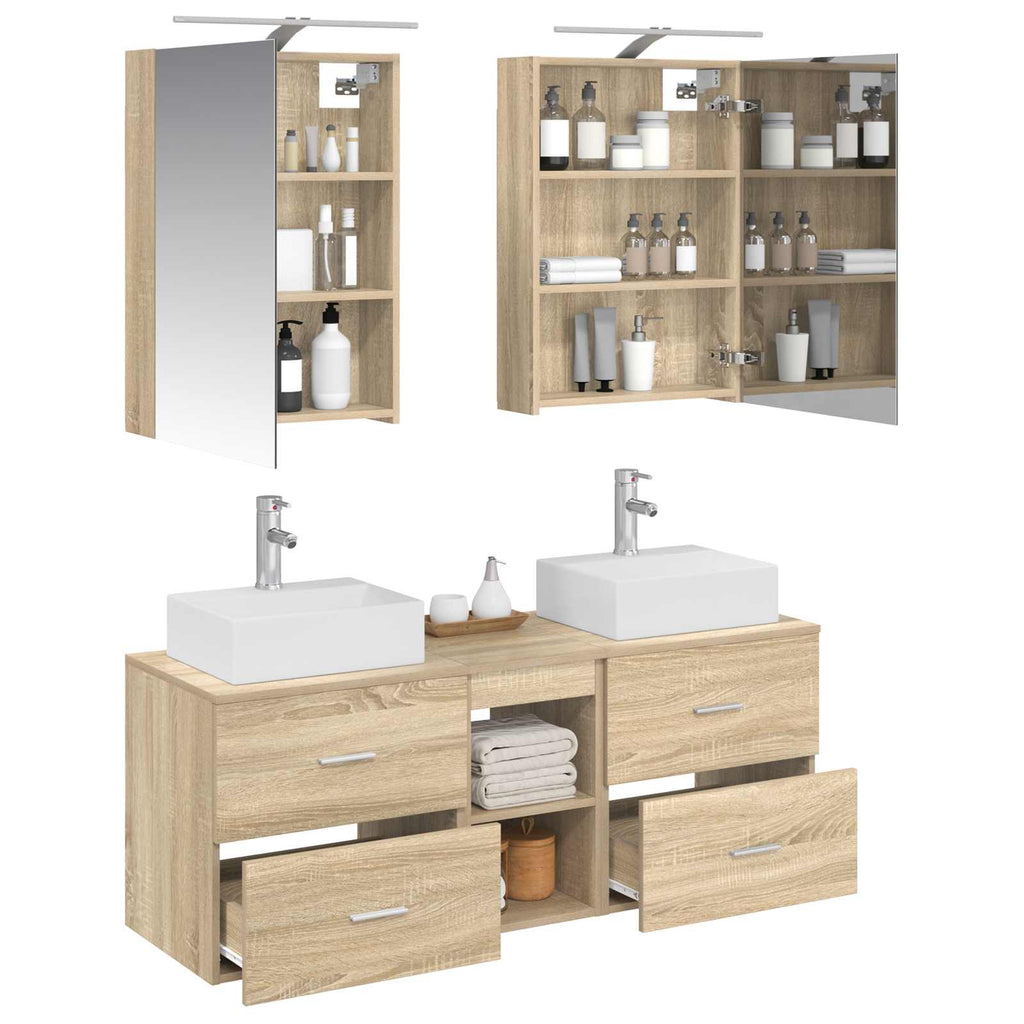 vidaXL Zestaw mebli łazienkowych 5 pcs dąb Sonoma