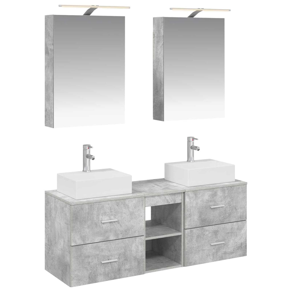 vidaXL Zestaw mebli łazienkowych 5 pcs Betonowy szary
