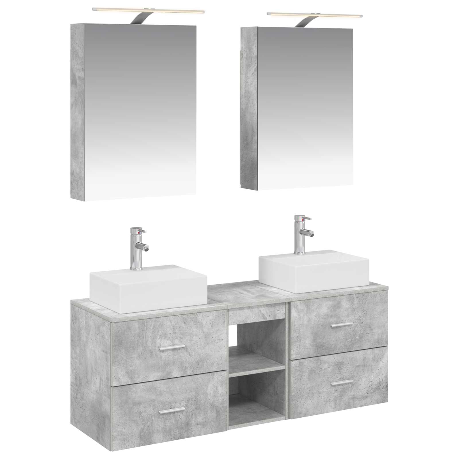 vidaXL Zestaw mebli łazienkowych 5 pcs Betonowy szary