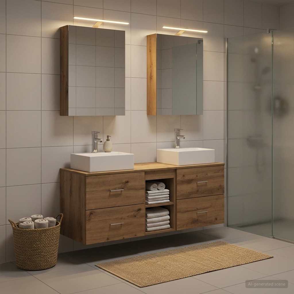 vidaXL Zestaw mebli łazienkowych 5 pcs Dąb artisan