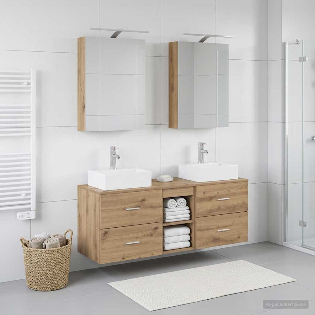 vidaXL Zestaw mebli łazienkowych 5 pcs Dąb artisan