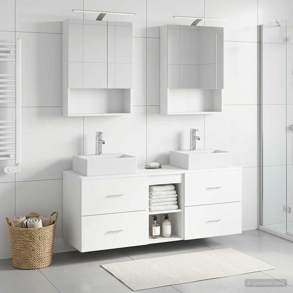 vidaXL Zestaw mebli łazienkowych 5 pcs Biały